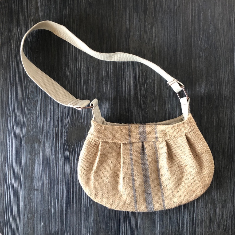Burlap coffee handbag handmade
